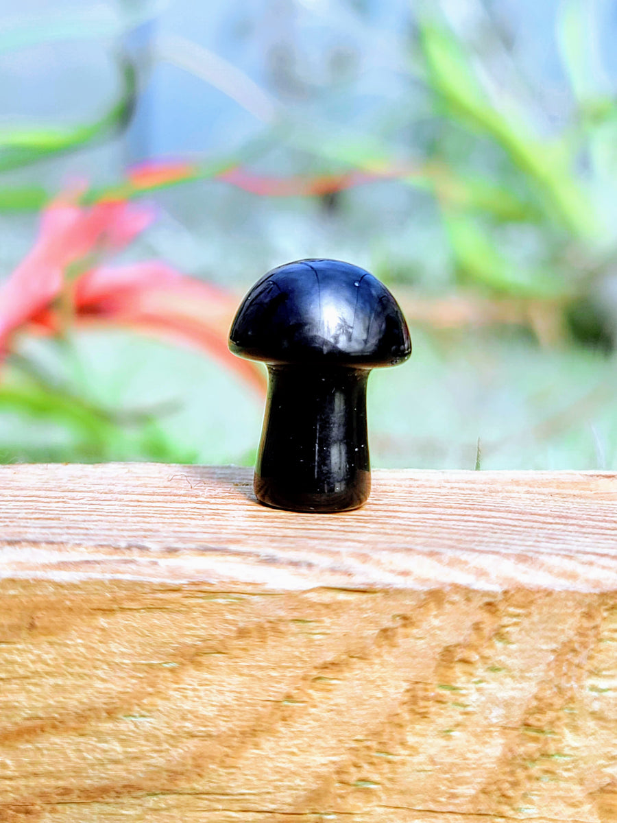 Mini Obsidian Crystal Mushroom
