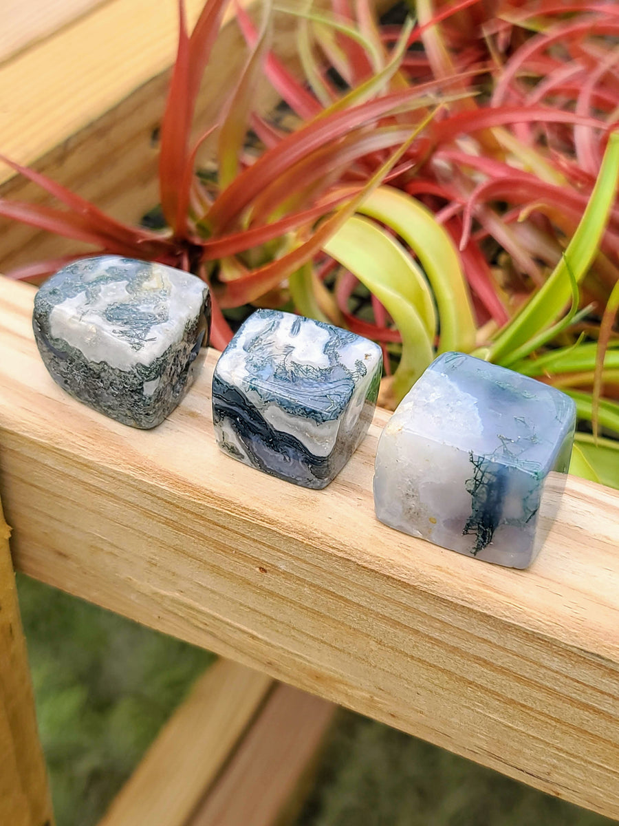 Moss Agate Cube