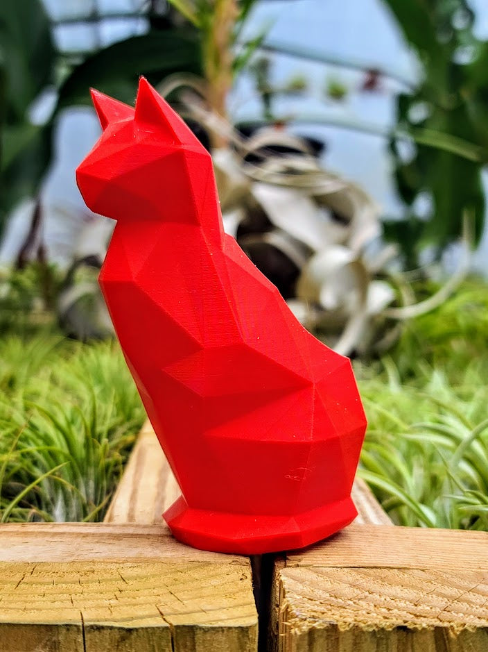Medium Red Cat 3D Printed Holder w/ Ionantha