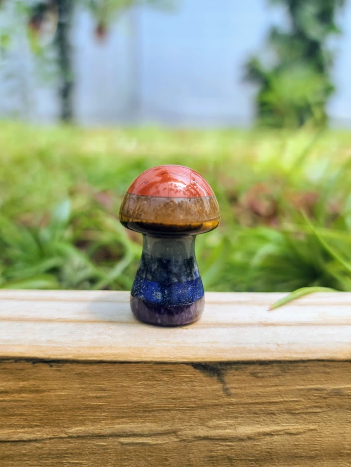 Small Chakra Crystal Mushroom