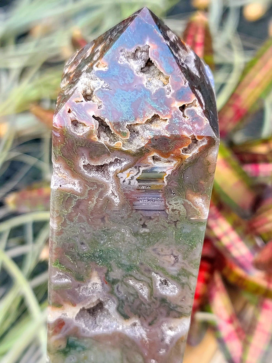 WYSIWYG- Purple Moss Agate Tower