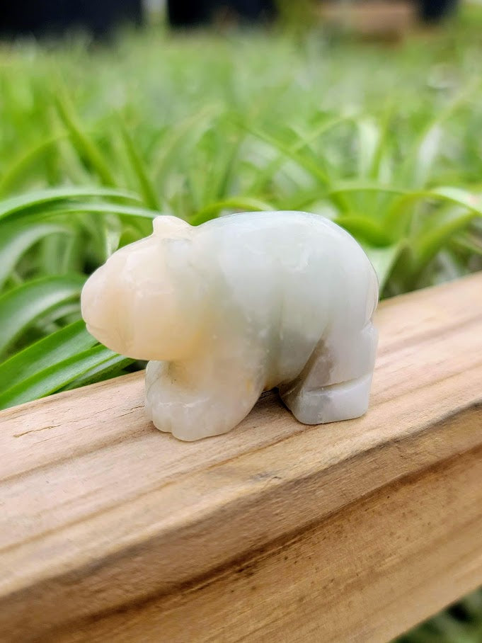 Caribbean Calcite Polar Bear Crystal Carving