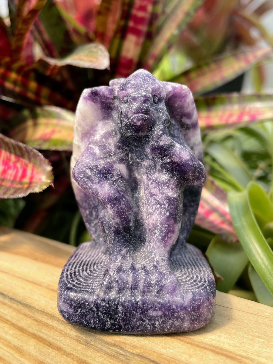 Lepidolite Gargoyle Crystal Carving