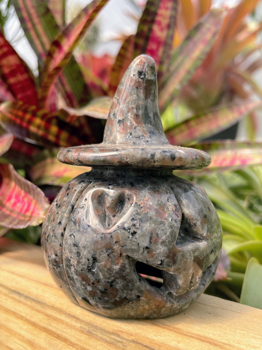 Yooperlite Jack-O'-Lantern Crystal Carving