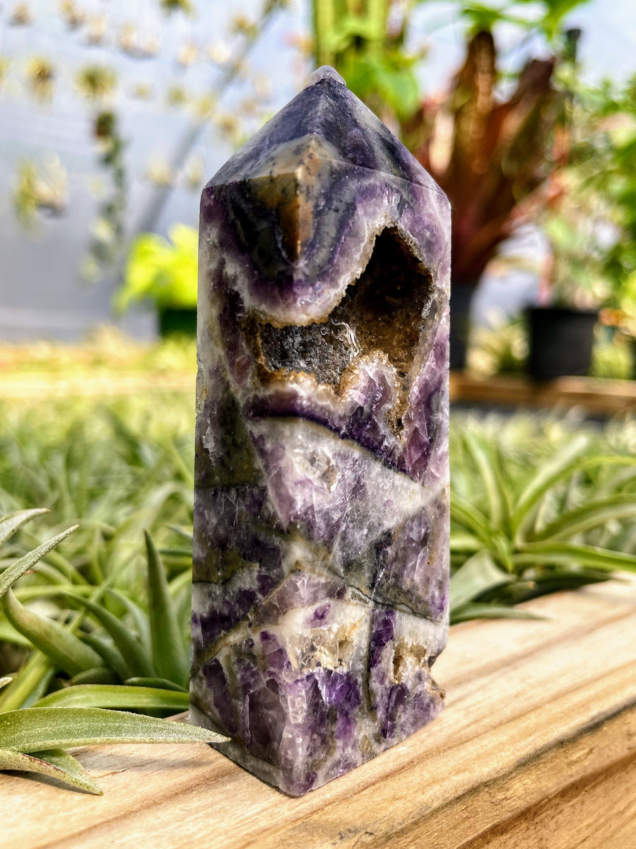 Purple Sphalerite w/ Druzy Crystal Point