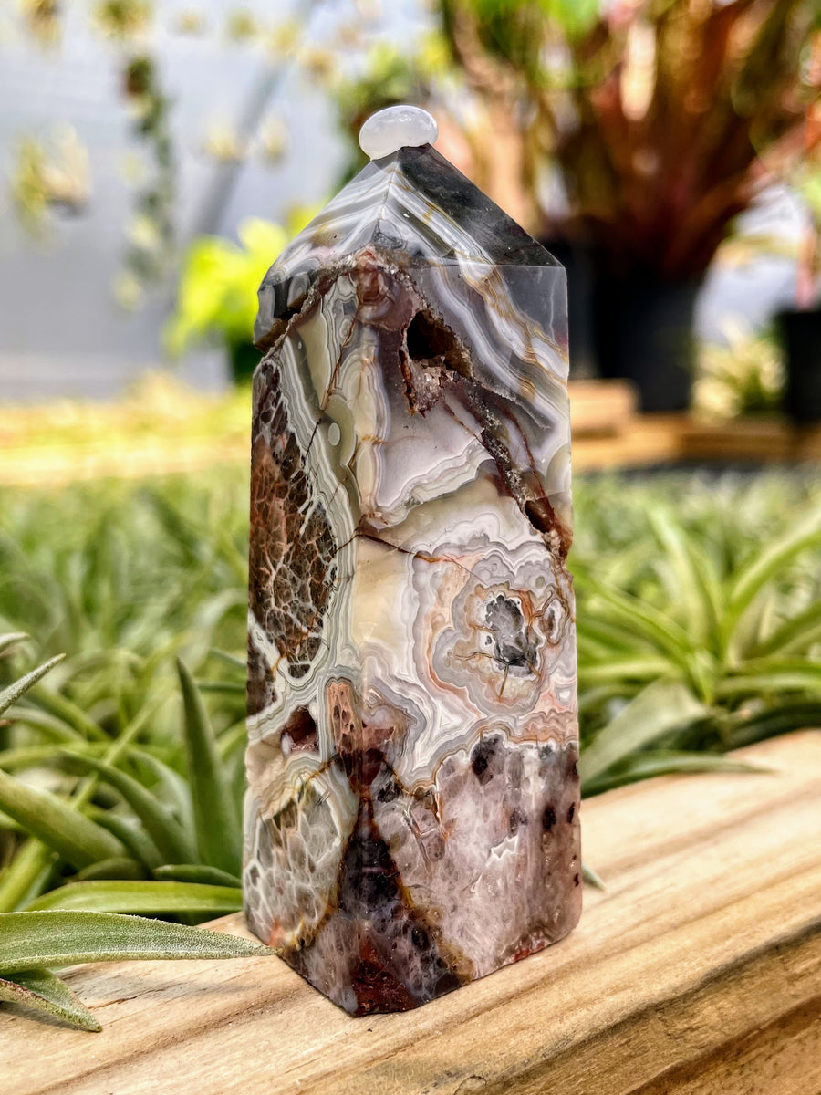 Mexican Lace Agate Crystal Point