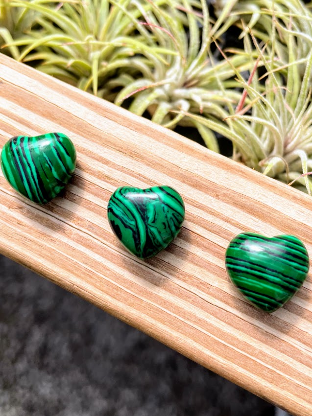 Synthetic Malachite Crystal Heart