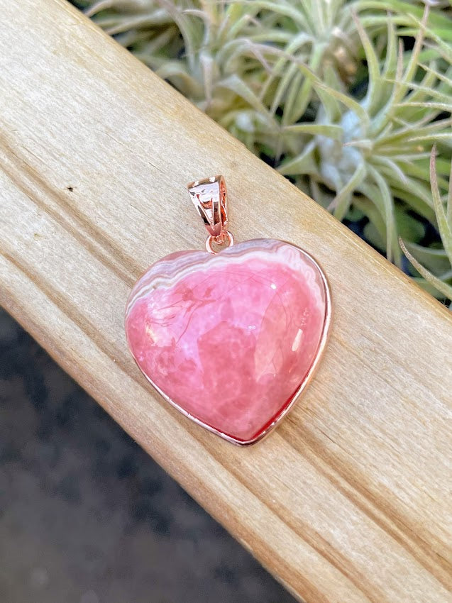 Rhodochrosite Heart Pendant