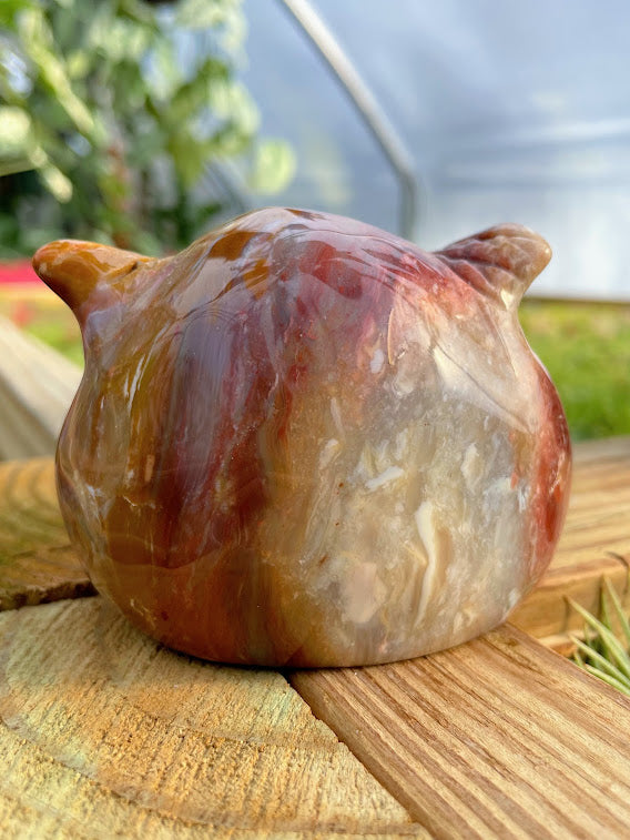 WYSIWYG- Ocean Jasper Owl Statue Carving