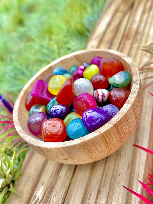 Rainbow Dyed Agate Crystal Chips 1/4 cup (3oz)