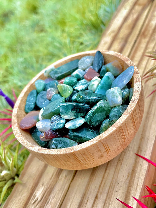 Moss Agate Crystal Chips 1/4 cup (3oz)