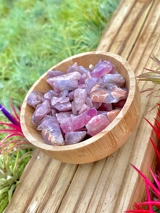 Strawberry Quartz Crystal Chips 1/4 cup (3oz)
