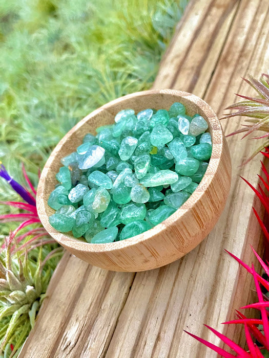 Green Strawberry Quartz Crystal Chips 1/4 cup (3oz)
